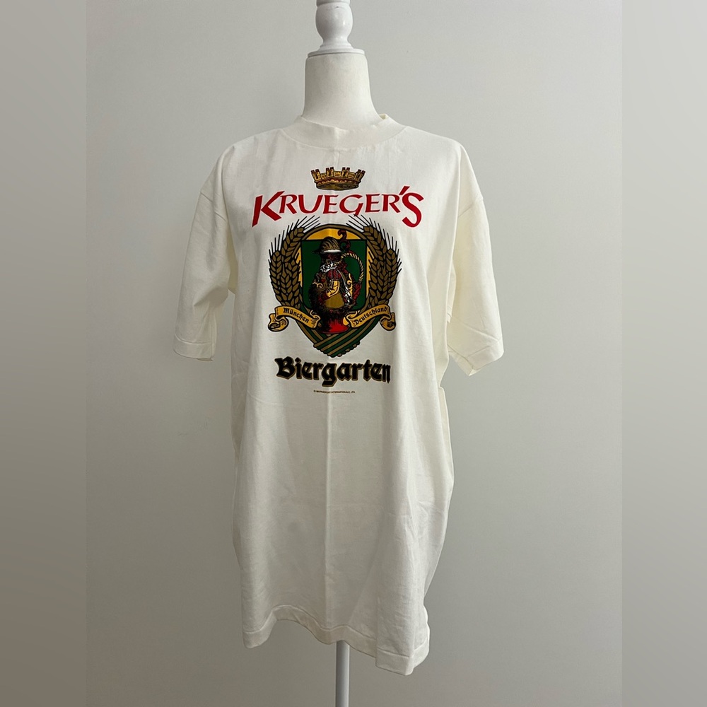 Oneita 100% Cotton Vintage T-Shirt Krueger’s Biergarten The Perfect Tee Shirt Co